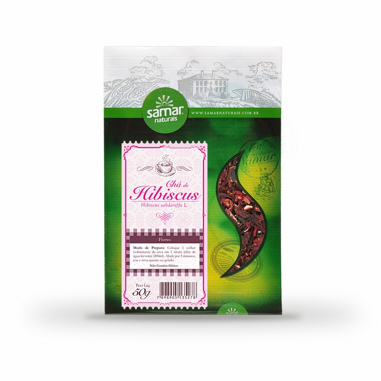 Chá de Hibiscus — linha Chás e infusões da Samar Naturais