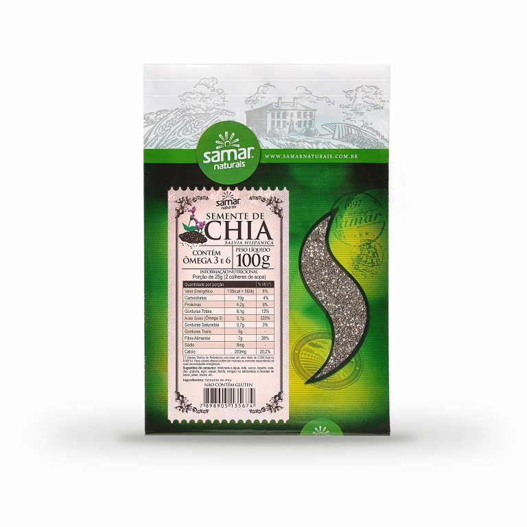 Semente de Chia — linha Grãos e sementes da Samar Naturais
