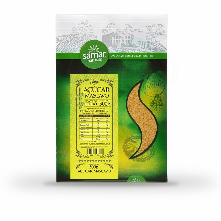 Açúcar Mascavo 500g — linha Mercearia Natural da Samar Naturais